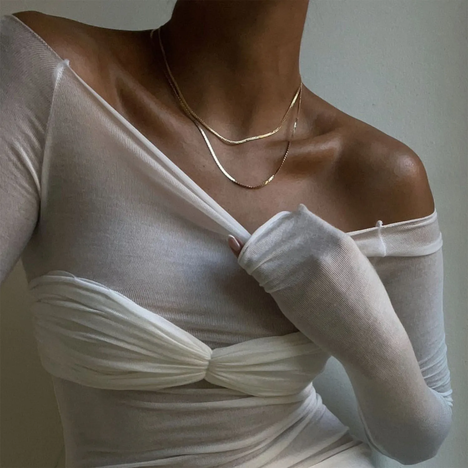 Sexy Off The Shoulder See Through Women Tops