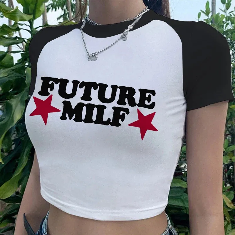 Sexy T-shirt Future Milf Star Women's Crop Top