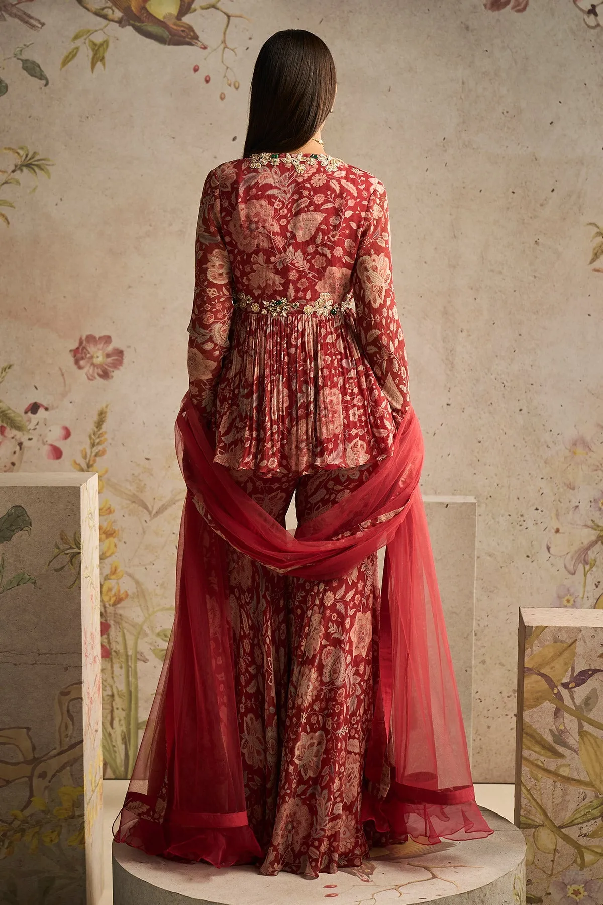 SIMRAN MAND IN AWESPIRING PEPLUM GHARARA SET