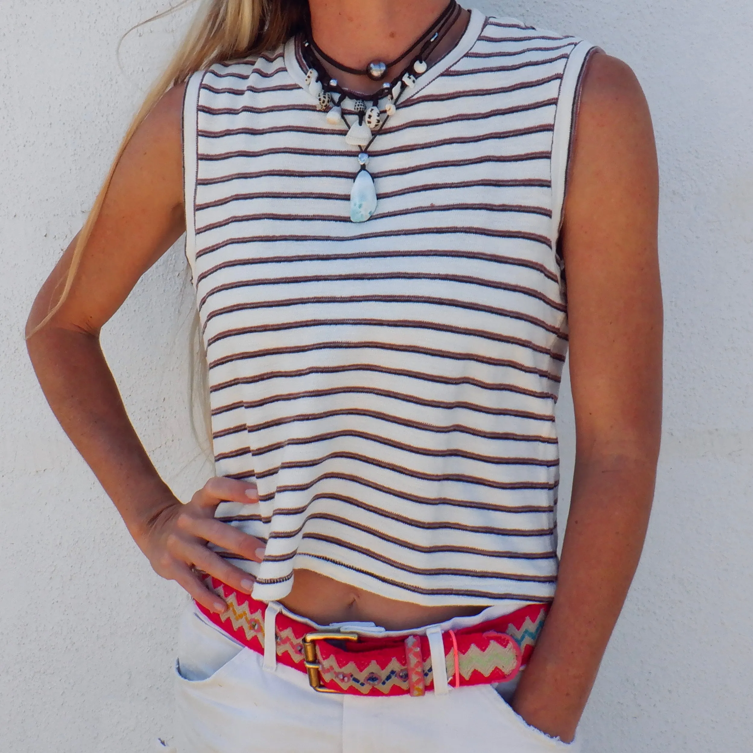 Sleeveless Babe Tee - Bone