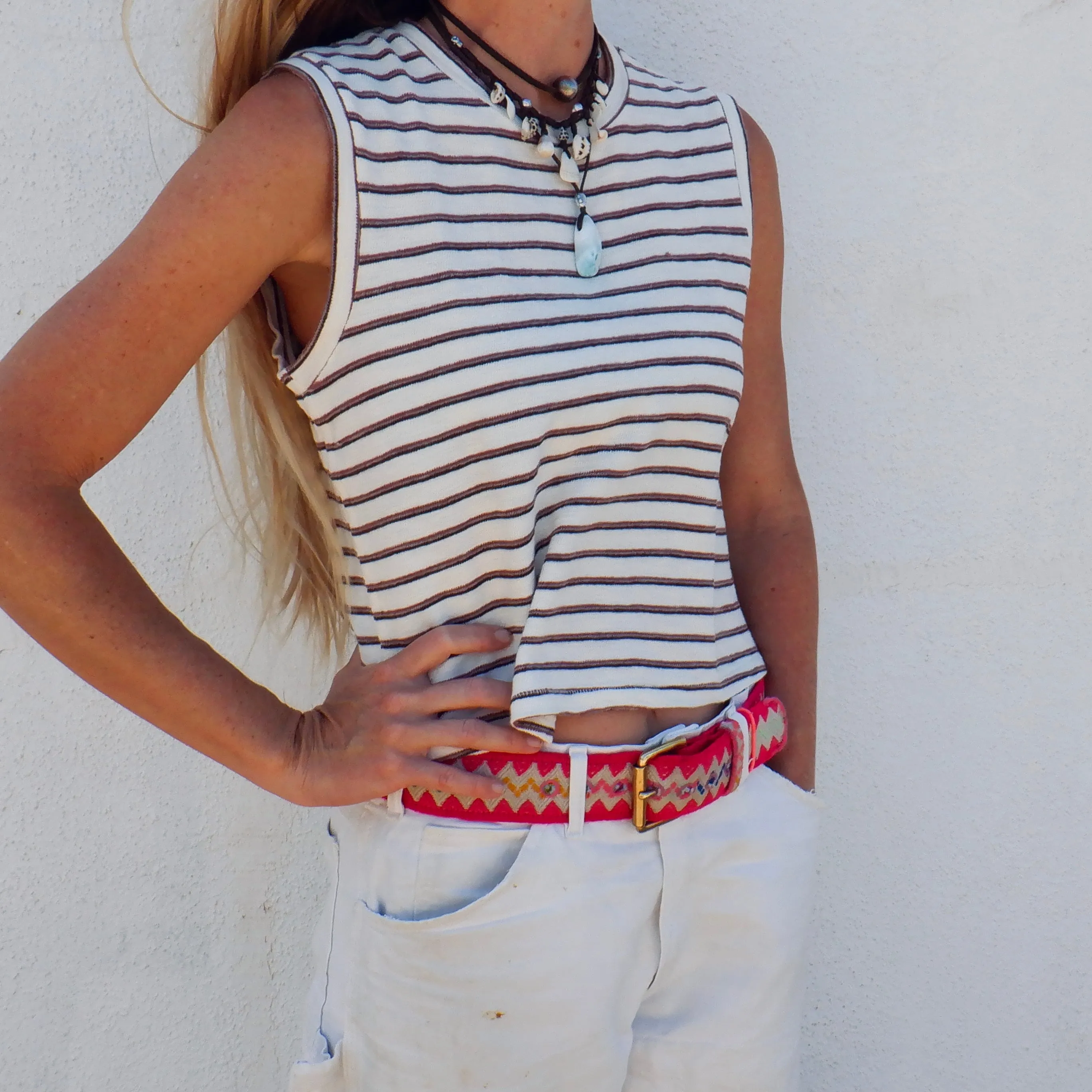Sleeveless Babe Tee - Bone