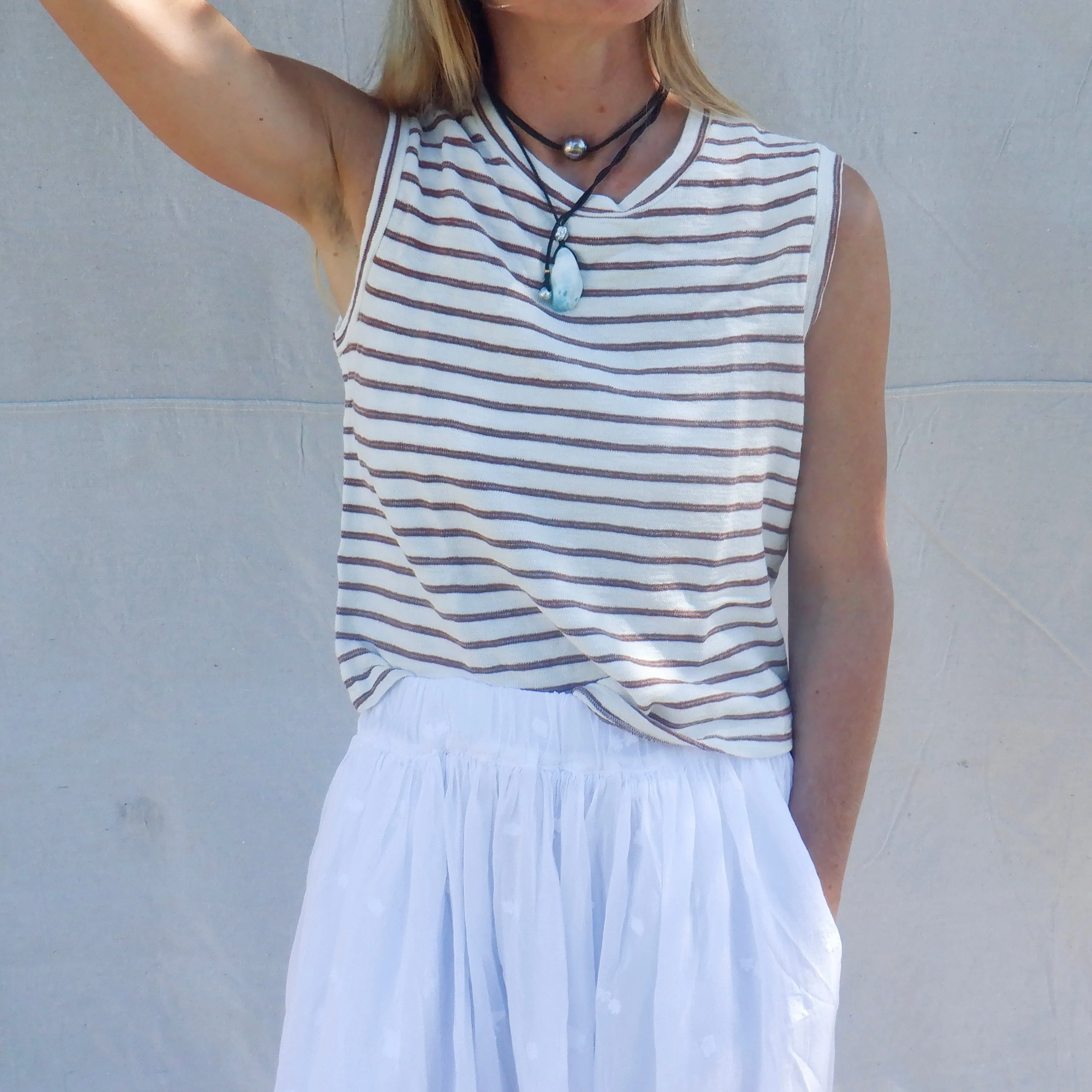 Sleeveless Babe Tee - Bone