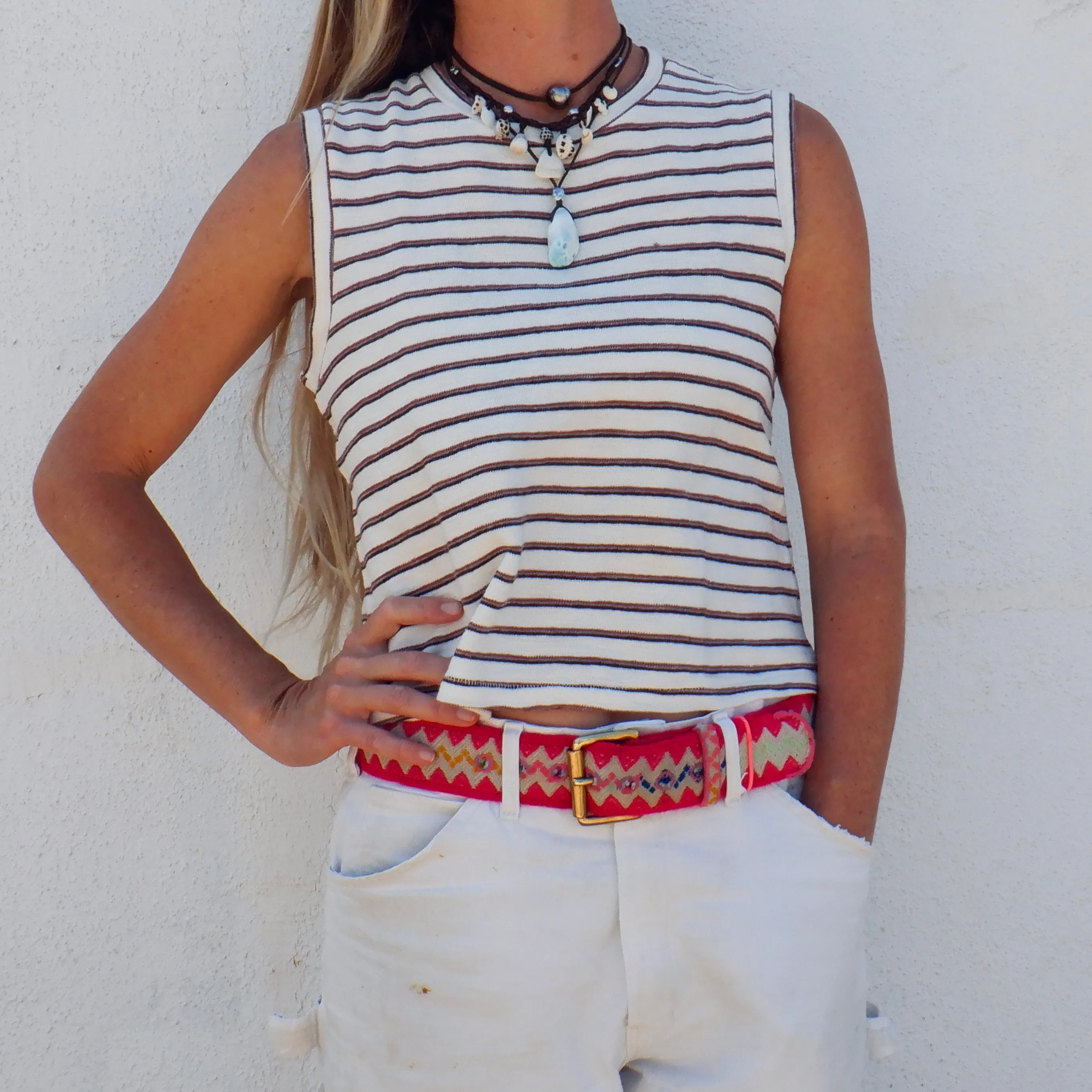 Sleeveless Babe Tee - Bone