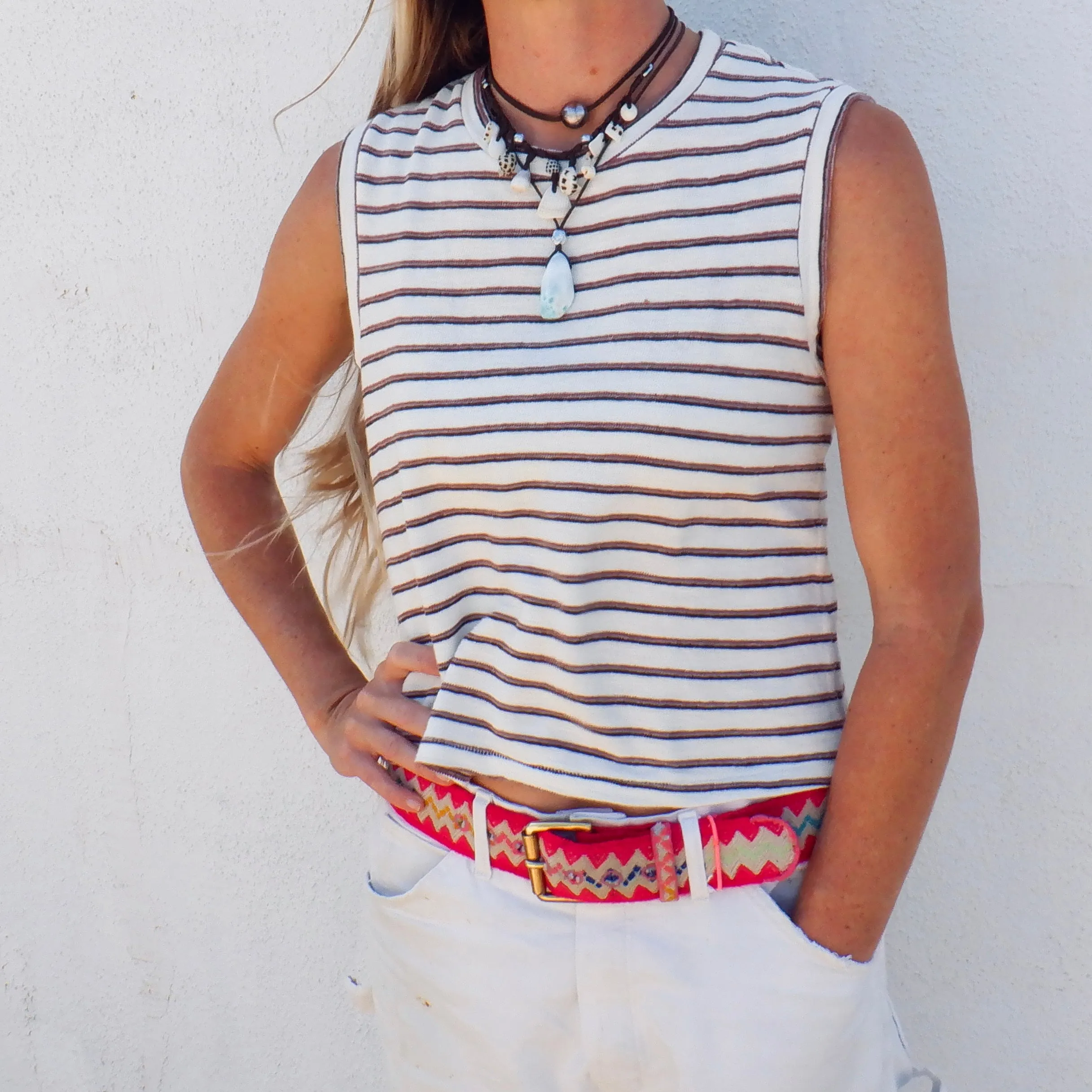 Sleeveless Babe Tee - Bone