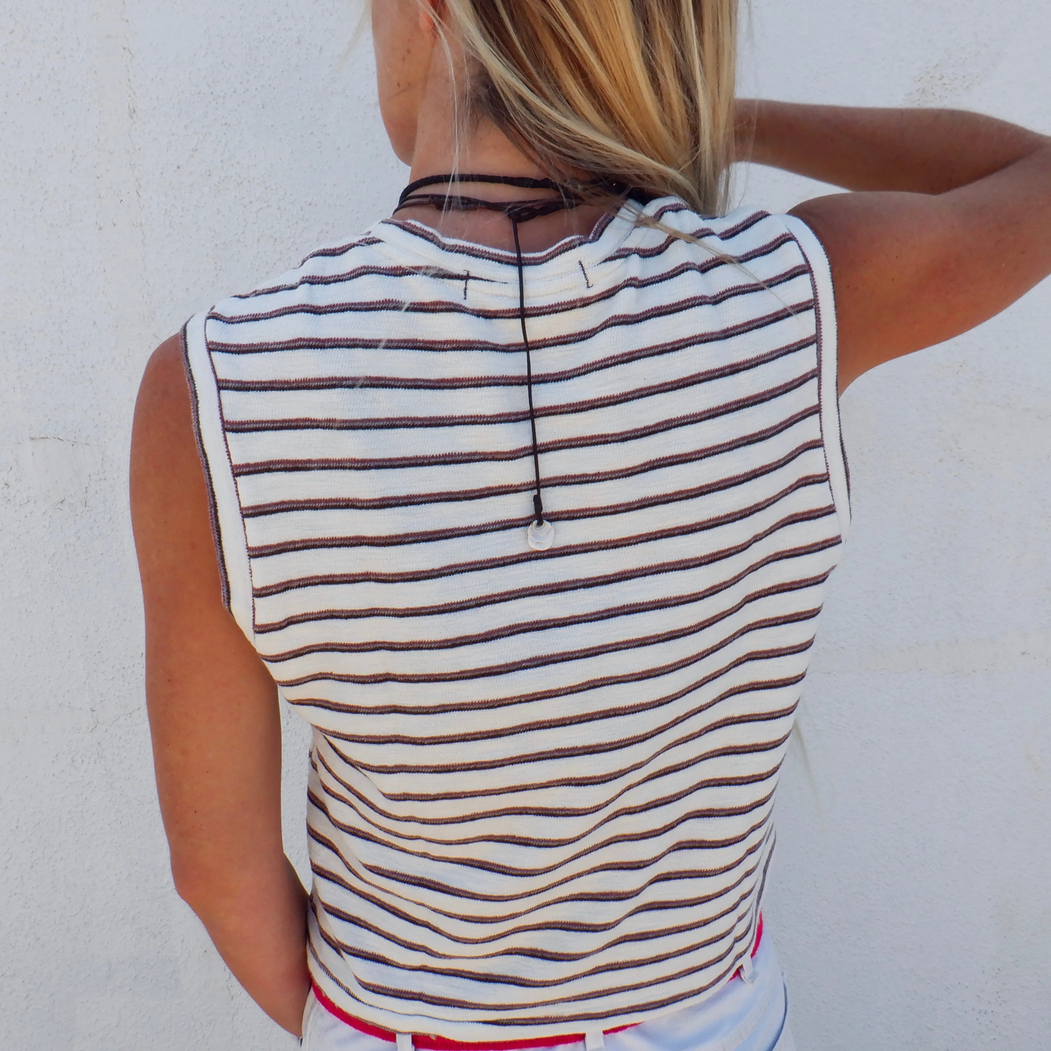 Sleeveless Babe Tee - Bone