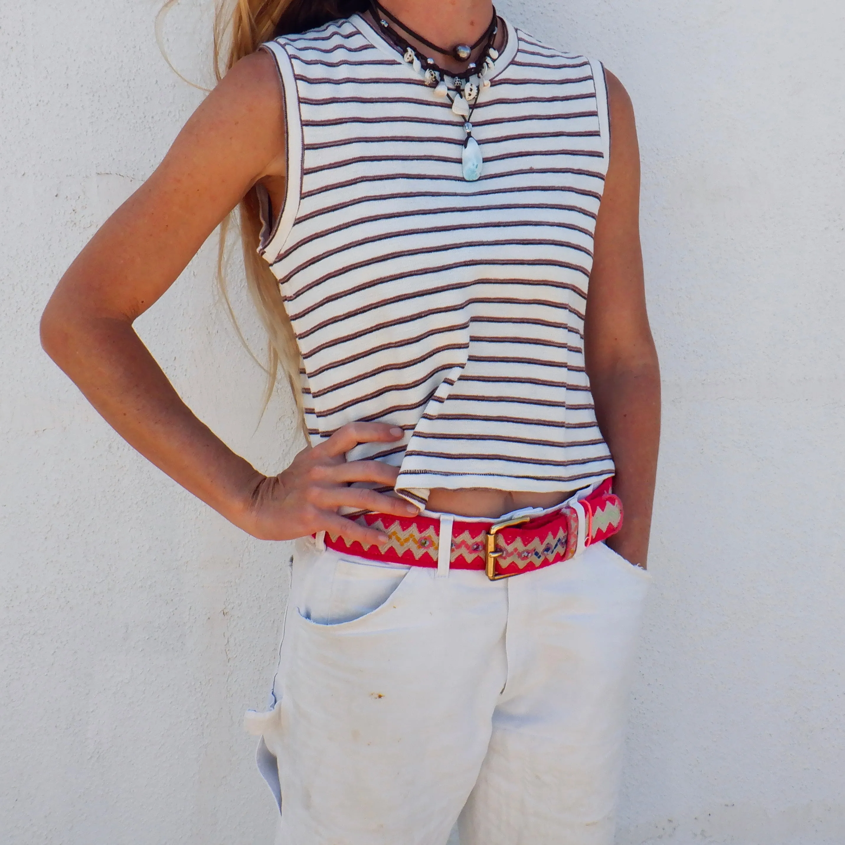 Sleeveless Babe Tee - Bone