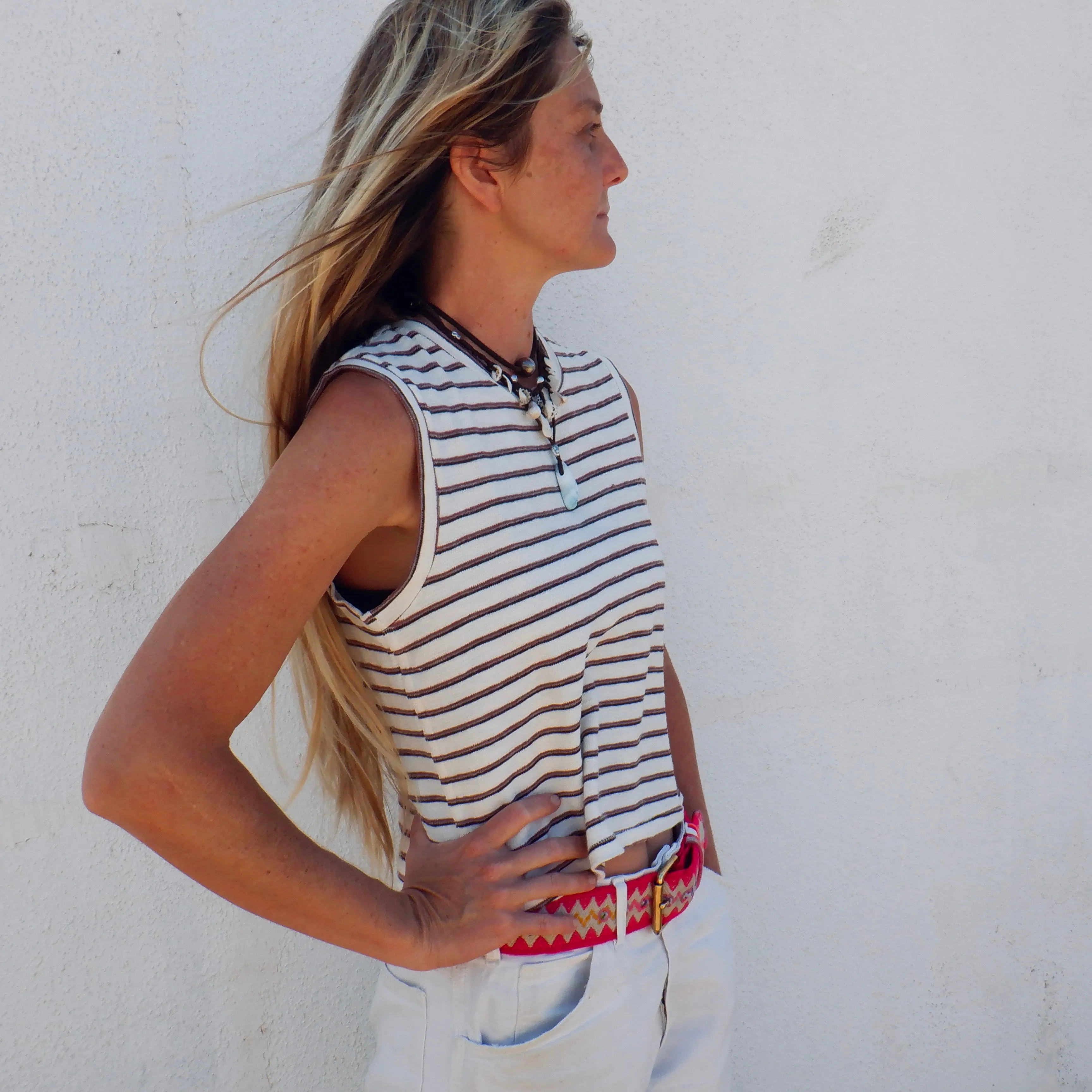 Sleeveless Babe Tee - Bone