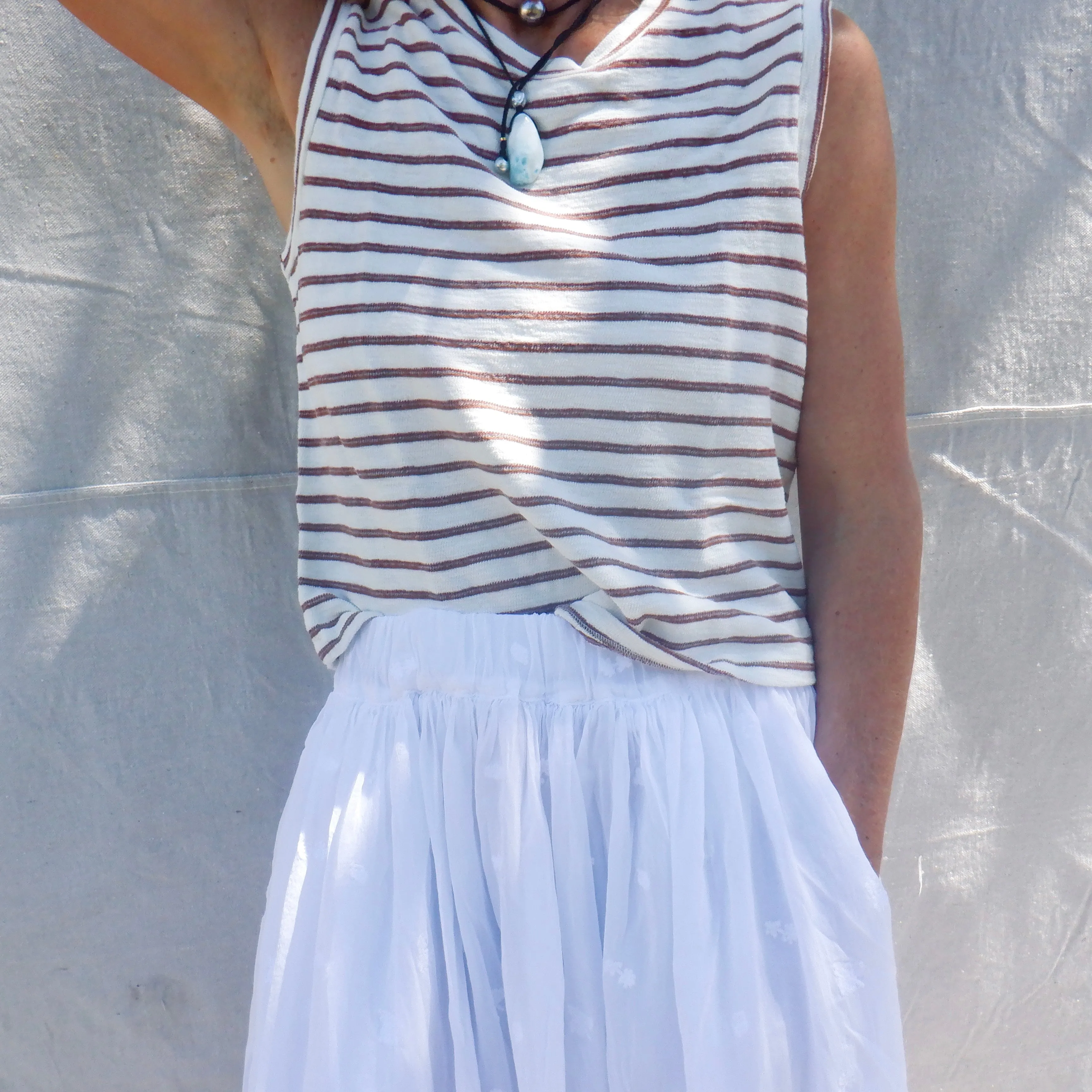 Sleeveless Babe Tee - Bone