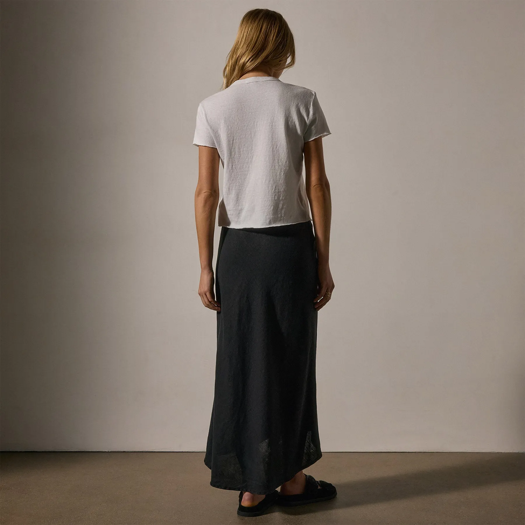 Slub Jersey Shrunken Tee - White