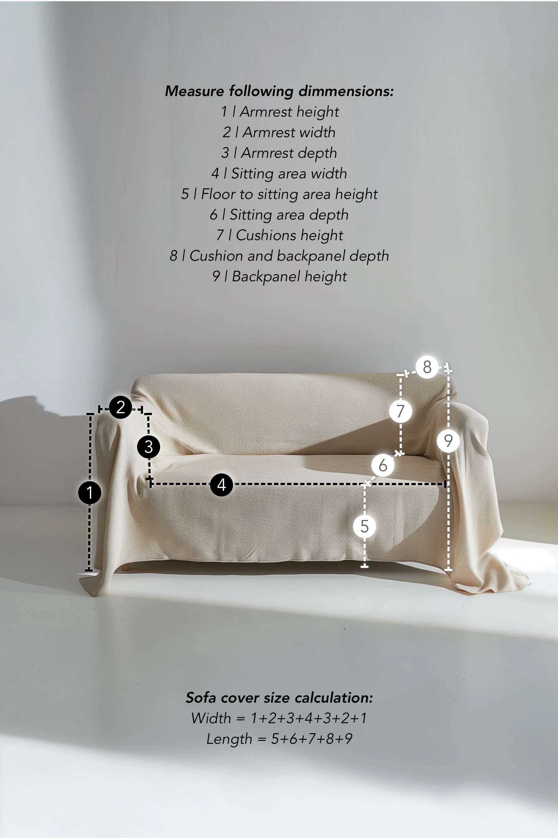 Sofa cover - light gray