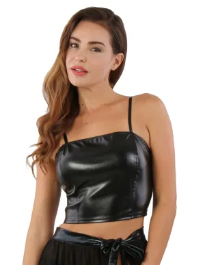 Soisbelle Paris - Leatherlook Top met rits achter - Maat XL - Zwart