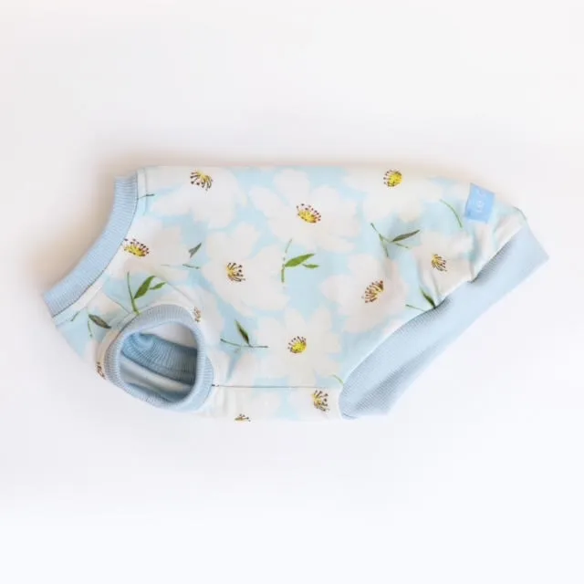 Spring Anemone Sleeveless Dog Top in Light Blue