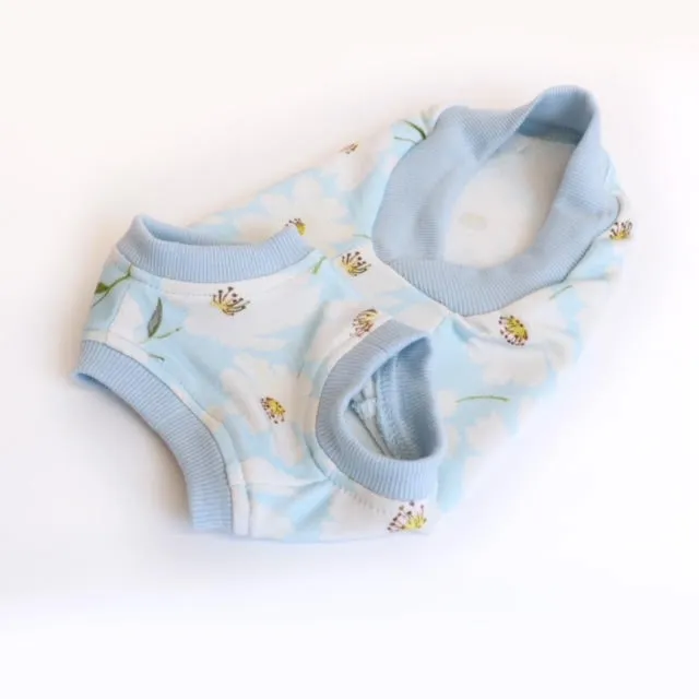 Spring Anemone Sleeveless Dog Top in Light Blue