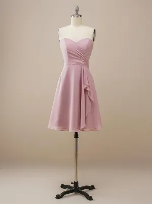 Strapless Short Chiffon Bridesmaid Dress BM219