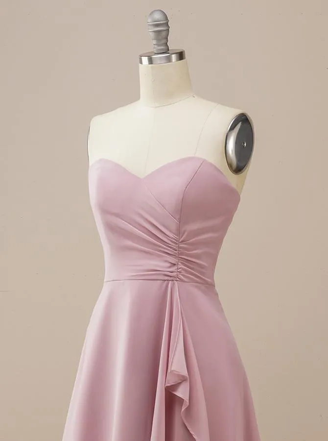 Strapless Short Chiffon Bridesmaid Dress BM219