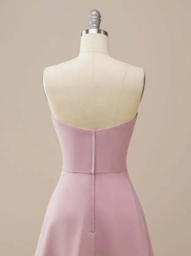 Strapless Short Chiffon Bridesmaid Dress BM219