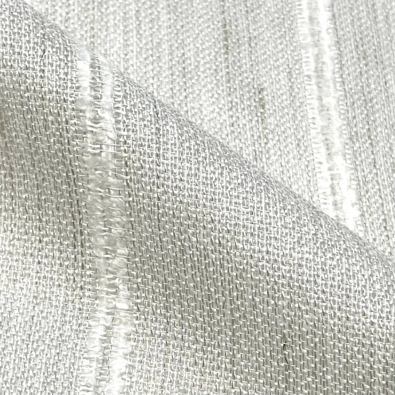 Stripe Embroidery Blend Linen Fabric By The Yard/CL1060