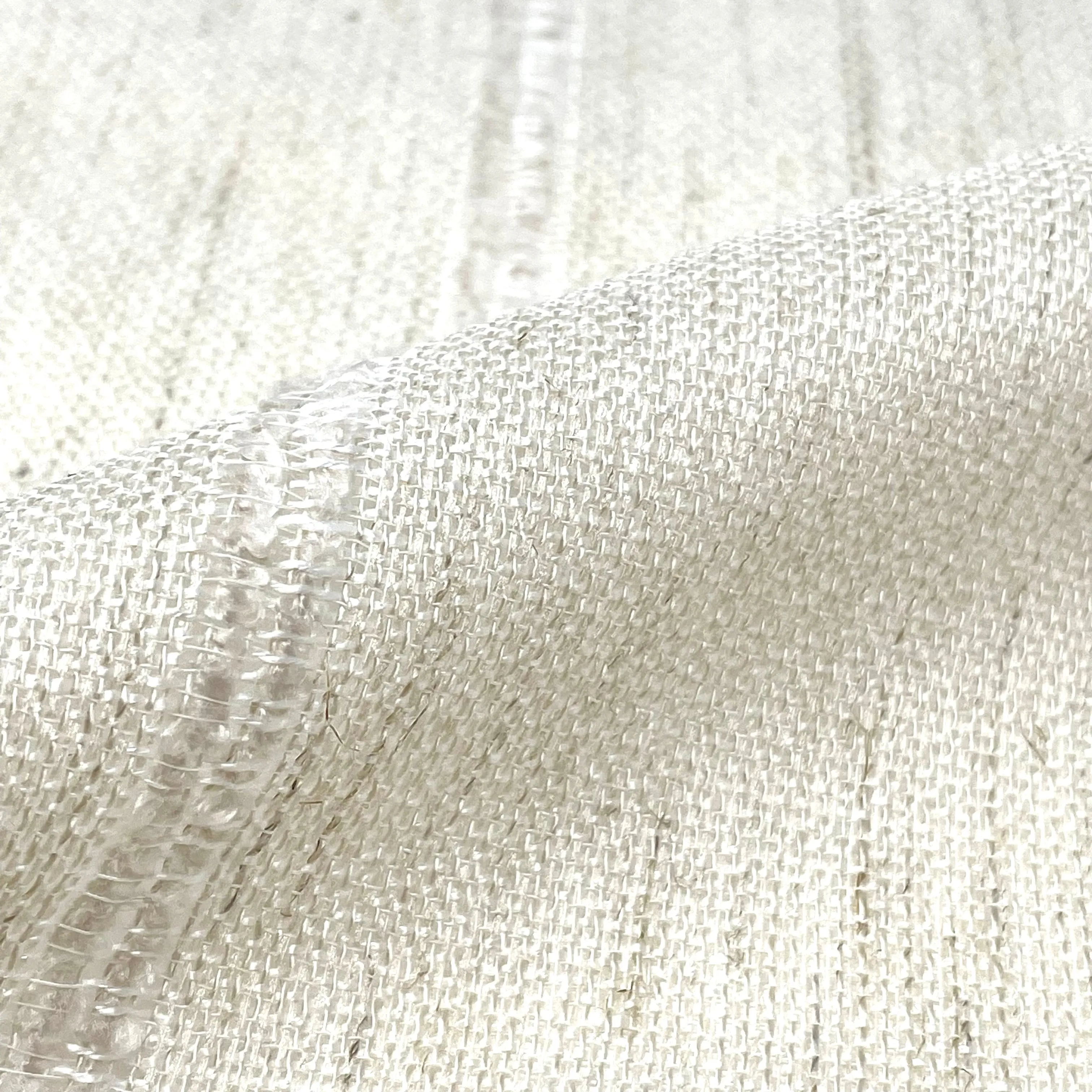 Stripe Embroidery Blend Linen Fabric By The Yard/CL1060