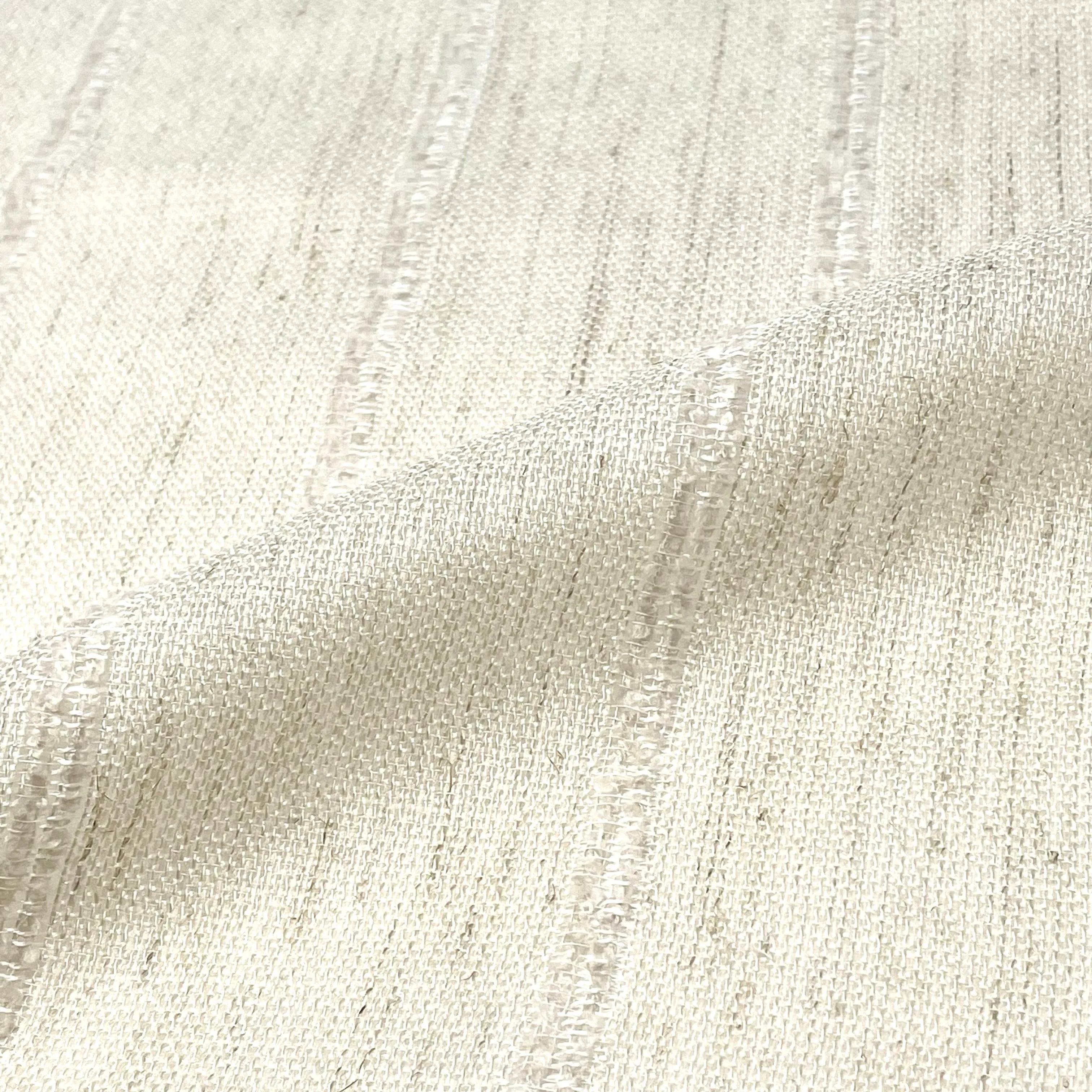 Stripe Embroidery Blend Linen Fabric By The Yard/CL1060