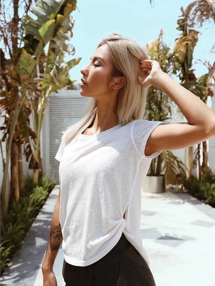 Summer Sports Short-sleeved T-shirt Women's Loose And Quick-drying Yoga Tops Running Fitness Smock Super Breathable Clothes
