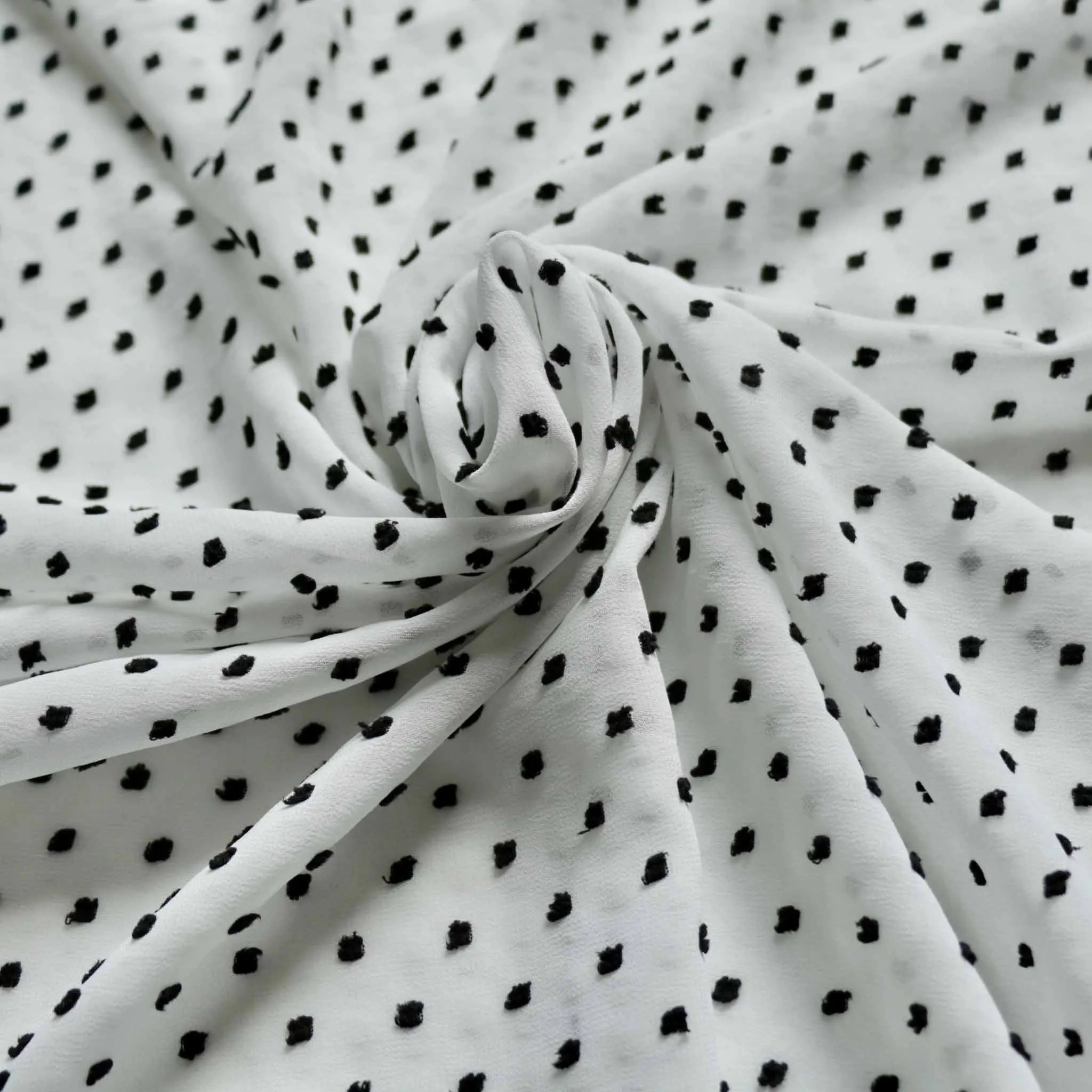 Swiss Dot Chiffon Fabric - Dusty pink or off-white