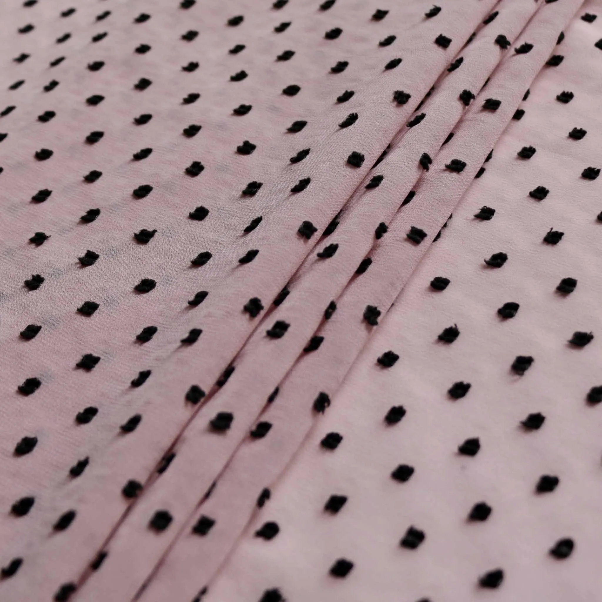Swiss Dot Chiffon Fabric - Dusty pink or off-white