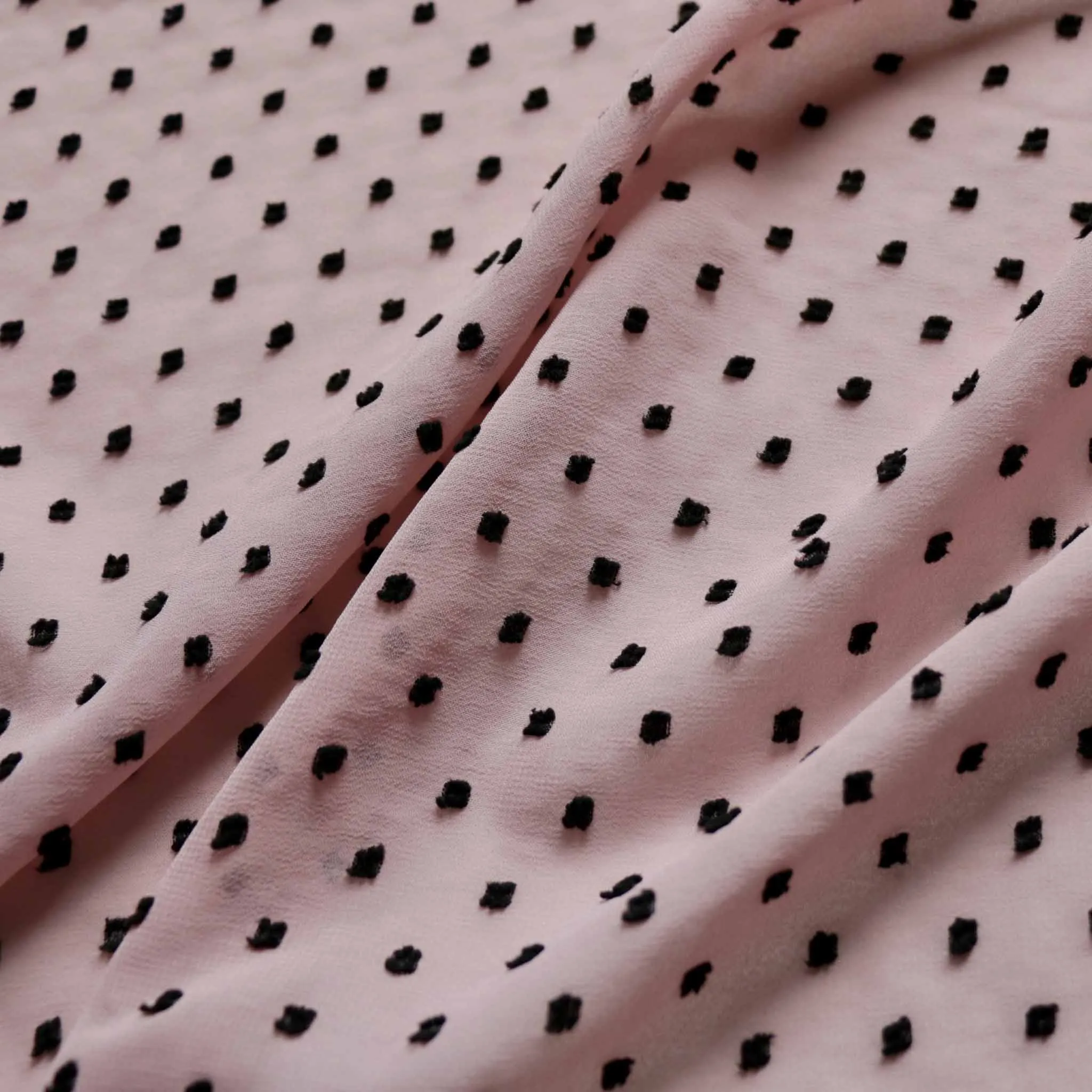 Swiss Dot Chiffon Fabric - Dusty pink or off-white