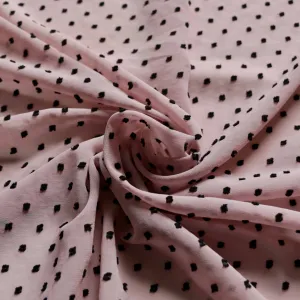 Swiss Dot Chiffon Fabric - Dusty pink or off-white