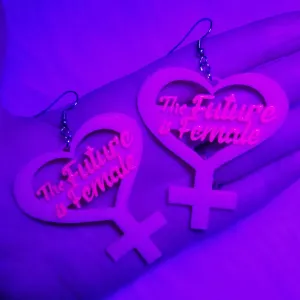 The Future is Female Heart Earrings