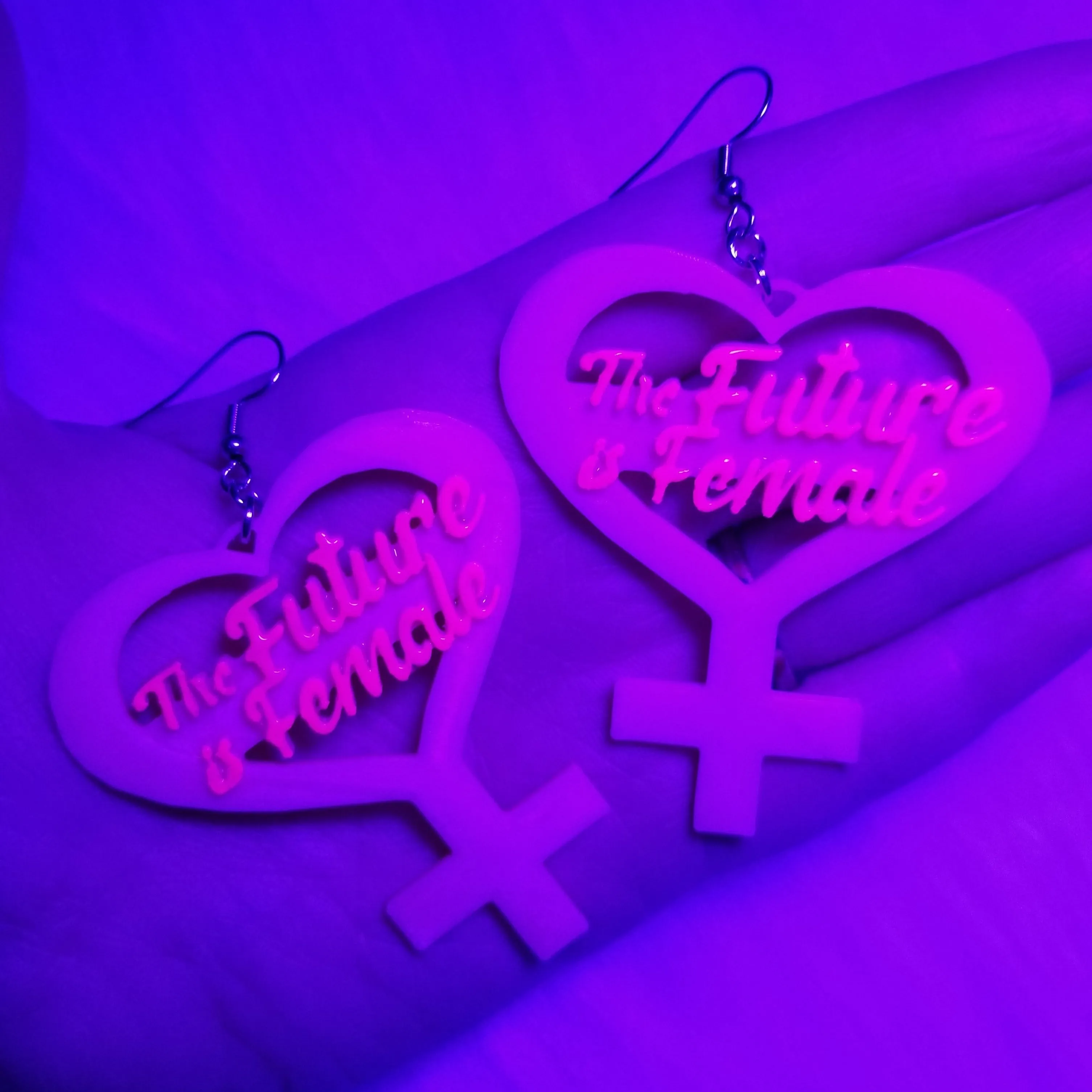 The Future is Female Heart Earrings