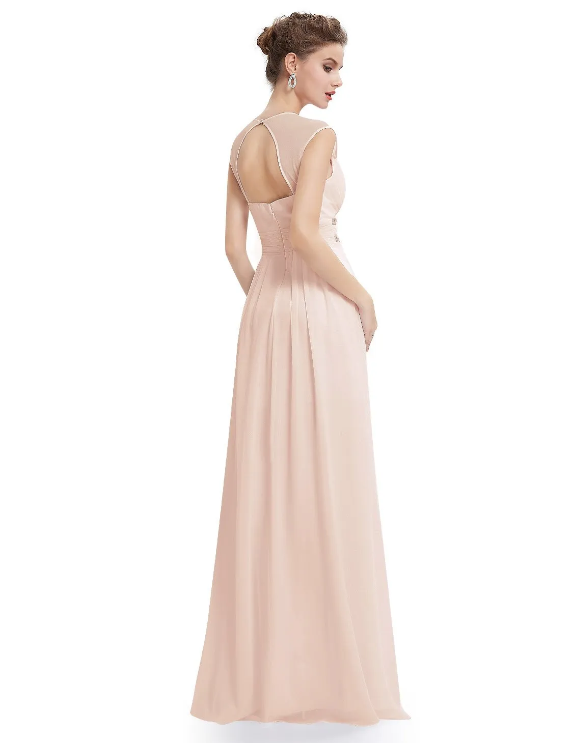 Tina chiffon cut out back bridesmaid dress in blush Express NZ wide!