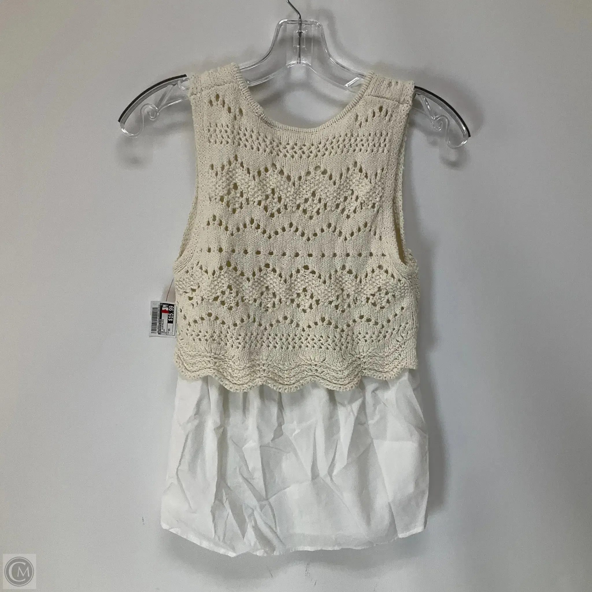 Top Sleeveless By Anthropologie In Cream, Size: Xs