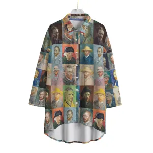 Van Gogh's Self-Portraits Women's Chiffon Shirt