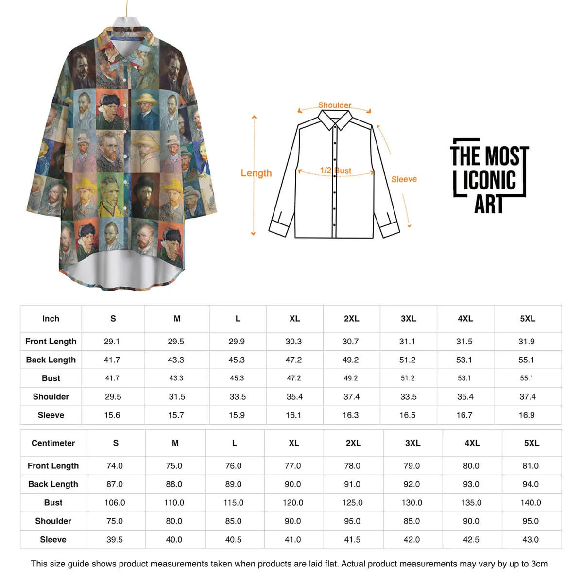 Van Gogh's Self-Portraits Women's Chiffon Shirt