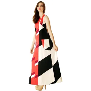 Vintage 1970s Diakonaalirytmit 100% Cotton Tampella Jumper Maxi Dress Finnish 1970s RARE M