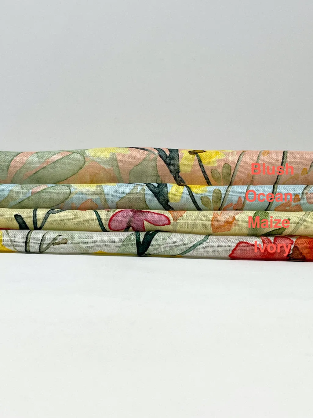 Water Color Floral Light Weight 100% Linen Fabric By The Yard/CL1117