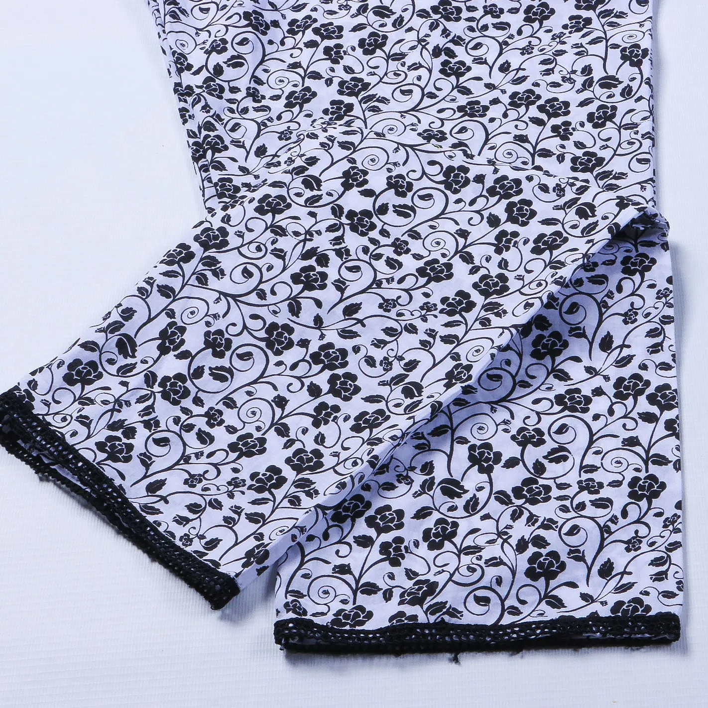 Women's 2Pcs Printed Suit Color White-Black