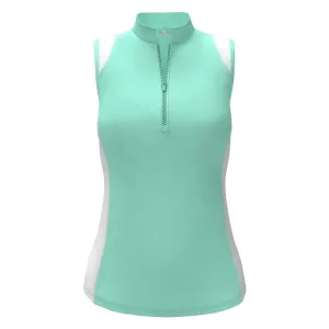 Womens Color Block 1/4 Zip Polo