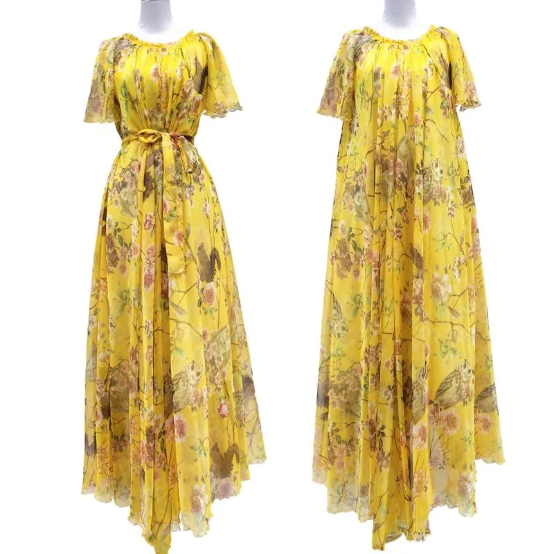 Women's Flower Print Loose Fit Party Dress