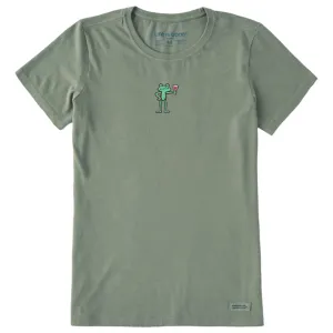 Women's Frog with Wine Crusher Tee - Moss Green - 129167