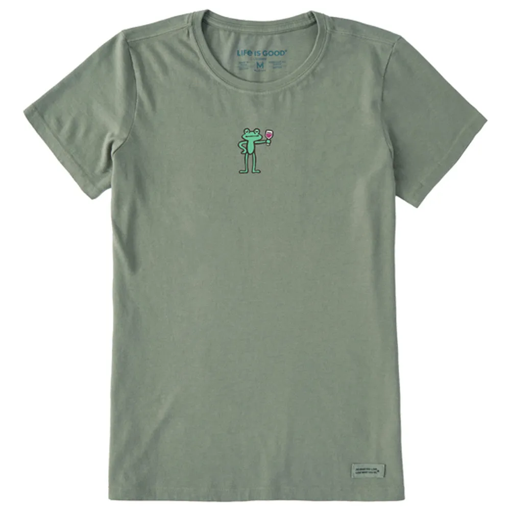 Women's Frog with Wine Crusher Tee - Moss Green - 129167