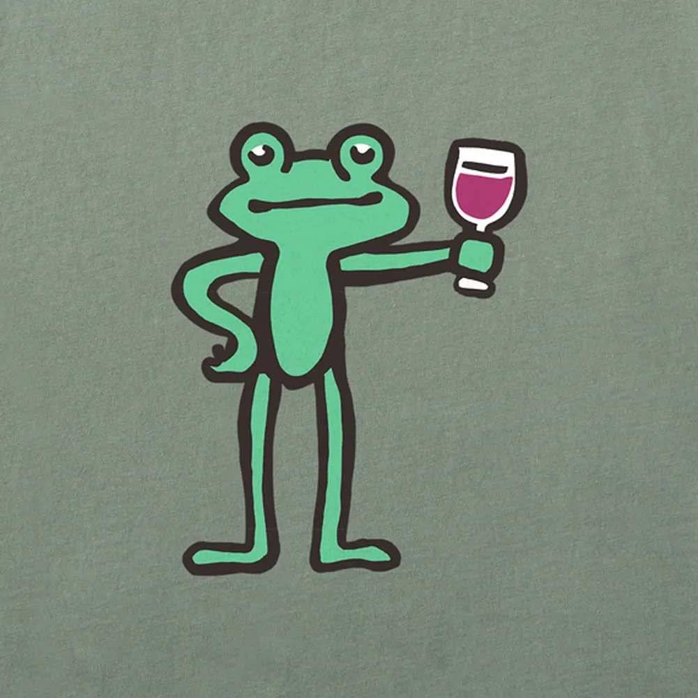 Women's Frog with Wine Crusher Tee - Moss Green - 129167