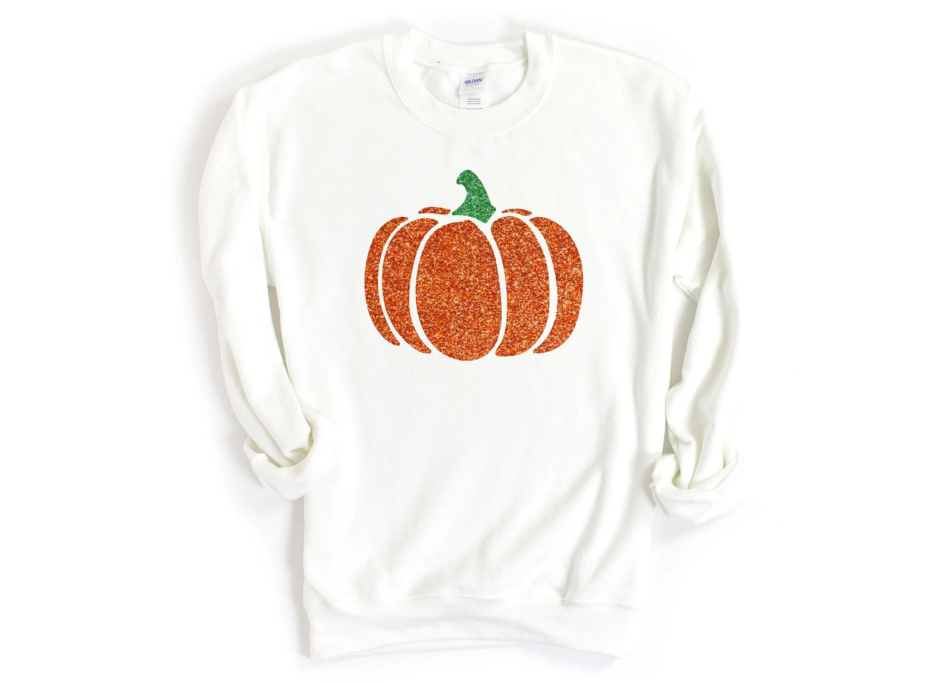 Women's Glitter Halloween Pumpkin Sweatshirt