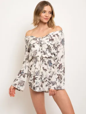 WOMEN'S OFF SHOULDER FLORAL ROMPER