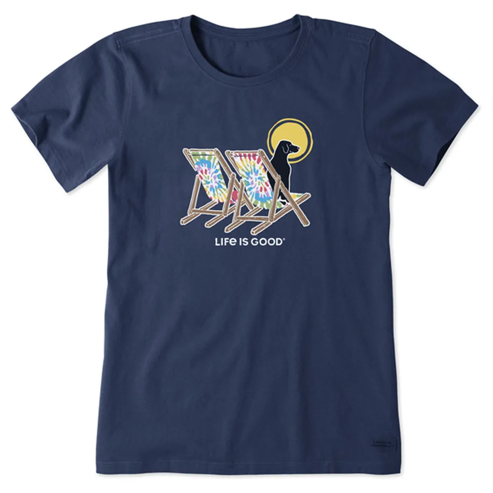 Women's Tie Dye Dog Beach Chairs Crusher Tee - 129101
