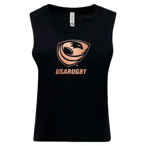 Women's USA Rugby Bronze Cotton Muscle Crop Tank