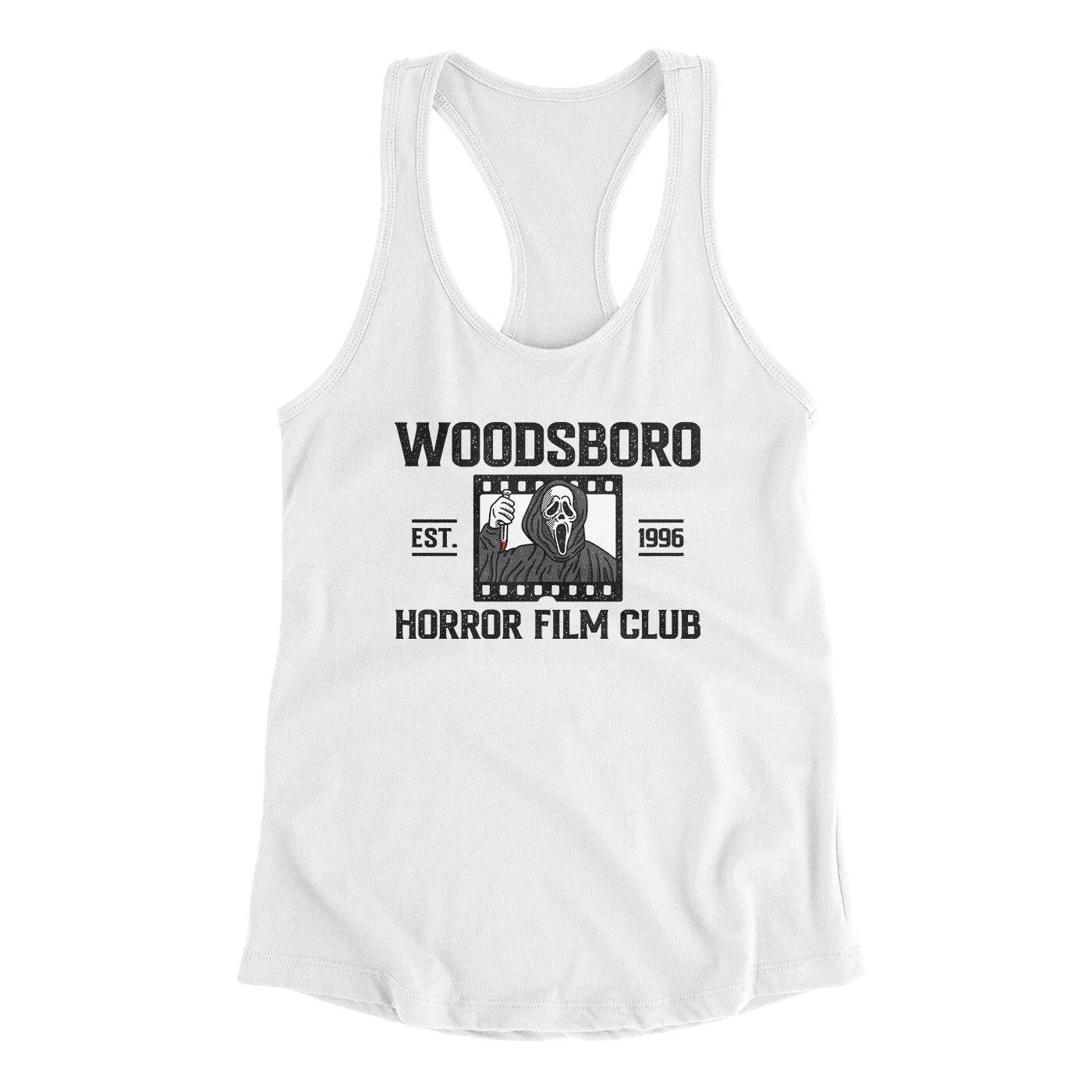 Woodsboro Horror Film Club Women's Racerback Tank