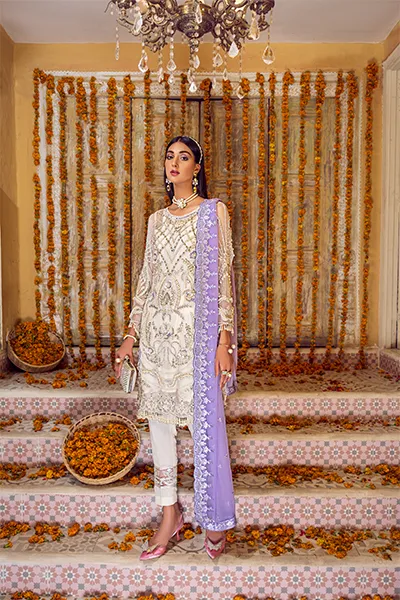 ZQ 03 | Zebtan Zarqon Luxury Bridal Collection Vol 6 2021 | Unstitched Embroidered Chiffon Suits